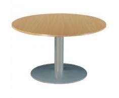 table réunion duetto pied central d.100 cm hêtre et alum,