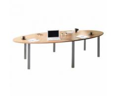 table réunion bureaux phylos ovale 280 x 140 cm chêne clair,