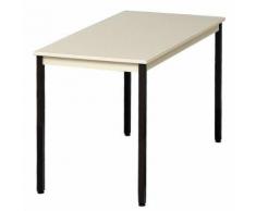 table de reunion 130x65 plateau beige/p ieds bruns,