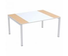 table réunion easy office 150x114 pied blanc plateau blc/hêt,