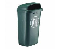 poubelle plastique d'extérieur ininflammable 50l vert,