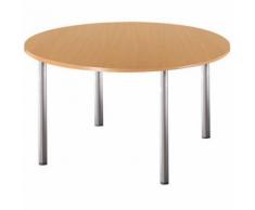 table réunion duetto 4 pieds diamètre 120 cm hêtre et alu,