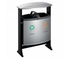 poubelle d'extérieur tri sélectif 2x39l gris,