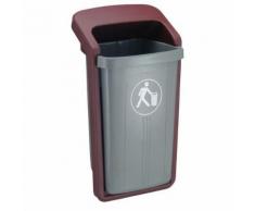 poubelle d'extérieur plastique 50l gris bordeaux,