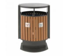 poubelle d'extérieur tri sélectif 2x39l bois,