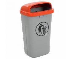 poubelle plastique d'extérieur ininflammable 50l,