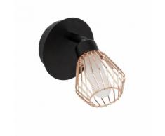 KEILA-Spot Orientable en Métal et Verre pour salle de bain H12cm noir et cuivre Brilliant