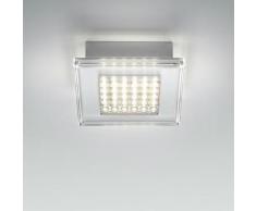 QUADRILED-Plafonnier LED de salle de bain Métal & Méthacrylate L16cm Transparent Fabbian - designé par Marc Sadler