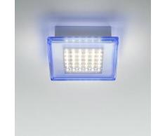 QUADRILED-Plafonnier LED de salle de bain Métal & Méthacrylate L16cm Bleu Fabbian - designé par Marc Sadler