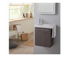 Pack lave mains Sandy grey avec lave mains porte serviette et robinetterie eau froide Bois sandy