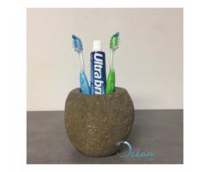 Porte-brosse à dents en pierre de rivière - Galéo