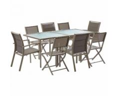 Salon de jardin design 8 personnes Modulo Taupe