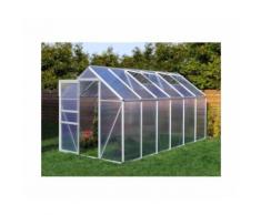 Serre de jardin 7.03 m² en aluminium avec porte et fenêtre d'aération - 190x370 cm - Plantiflex