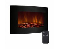 Cheminée électrique murale 900W/1800W feu flamme LED chauffage télécommande