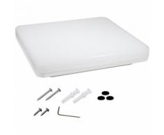 Plafonnier LED 24W Lampe Carrée sur Plafond IP40 Éclairage pour Cuisine et Salle de Bain Blanc