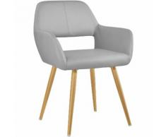 Chaise de Salon Rembourrée, Fauteuil de Salle à Manger Confort au Design Rétro 57 cm x 56 cm x 78,5