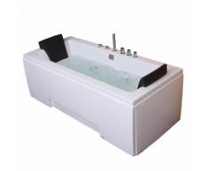Baignoire balneo rectangulaire 170x75 hydromassante blanche