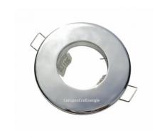 FIXATION SPOT SALLE DE BAIN ETANCHE CHROME POUR AMPOULE HALOGENE OU LED IP44