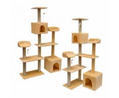 Arbre à chat en peluche sisal beige 160 cm avec réel Sisal