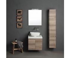 MEUBLE MODULABLE POUR SALLE DE BAINS 60 CM LAVABO ROND EN MARBRE RÉSINE