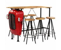 Meuble de bar 7 pcs Bois massif de manguier 150x60x107 cm