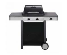 Barbecue à gaz 2+1 brûleurs mobile 2 roues - L 58 x l 116 x H 108.5