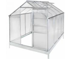 Serre de Jardin Polycarbonate 4,75 m² + Fondations 250 cm x 190 cm x 195 cm Gris