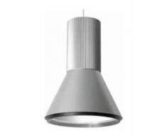 Suspension industrielle gamelle Ø 353mm grise métal lampe iodure G12 70W (non incl) ballast elec