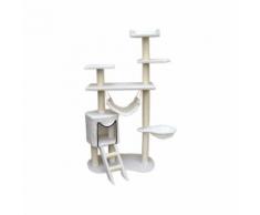 Arbre à chat en peluche sisal blanc 155 cm