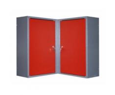 Kupper - Armoire murale d'angle 2 portes 4 étagères - Rouge