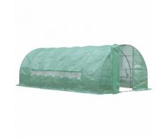 Serre de jardin tunnel 18 m² 6L x 3l x 2H m acier galvanisé renforcé diamètre 2,5 cm + PE haute