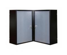 Kupper - Armoire murale d'angle 2 portes 4 étagères - Gris