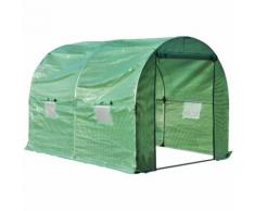 Serre de jardin tunnel 6 m² 3L x 2l x 1,9H m acier galvanisé renforcé diamètre 2,4 cm + PE haute