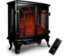 Cheminée électrique double porte avec chauffage et effet feu de cheminée
