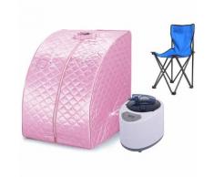 Sauna infrarouge pliable cabine à chaleur Thérapeutique Spa 1200W Rose