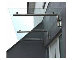 MonsterShop Auvent de porte en verre et supports, 180cm W, 80cm D