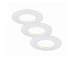 Spot encastrable LED pour salle de bain LED intégrée Briloner 7204-036 blanc chaud 15 W blanc set