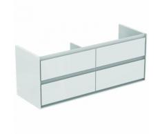 CONNECT AIR Meuble pour lavabo-plan double Couleur blanc laqué 517 x 1300 x 440 mm (E0824B2)