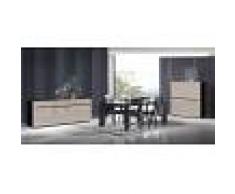 Buffet design laqué taupe 4 portes 2 tiroirs