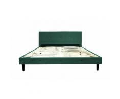 Lit Marquis capitonné microfibre : 160x200 / Vert / Lit seul ul