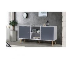 Buffet scandinave Fjola : Gris/Blanc