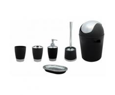 Set de six accessoires de salle de bain : Noir