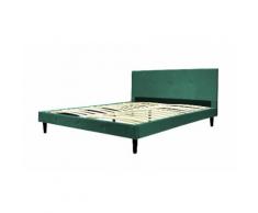 Lit velours capitonné SAMPUR : Lit 180x200 / Vert