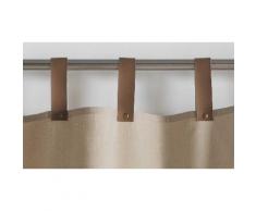 1x Voilage passant imitation cuir : naturel-blanc