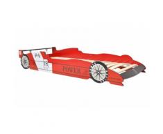 Lit d'enfant design voiture de course : Lit avec LED / Rouge