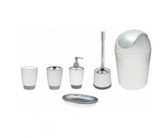 Set de six accessoires de salle de bain : Blanc