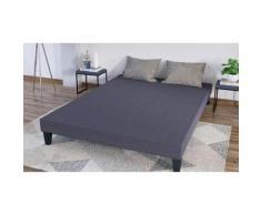 Sommier tapissier en kit gris : 140x190 / Sommier + Matelas