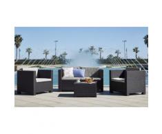 Salon de jardin en résine tressé : Ensemble de jardin 8 places : x2 sofas 2 places + 4 fauteuils + 2 tables