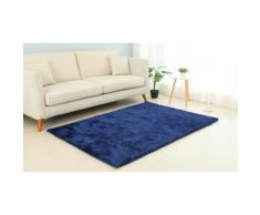 Tapis à poils longs : 60 x 120 cm / bleu marine