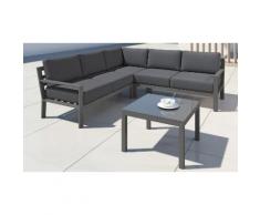 Ensemble salon de jardin design Mio aluminium - Gris - intérieur/extérieur